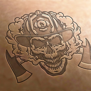 Leather Stamp (Delrin material): skull stamp,firefighter stamp, leather stamps, custom stamp, leather tools, craft tools,embossing tools