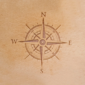 Delrin Leather Stamp: Wind Rose, compass passport traveling, leather stamps, leather tools, craft tools, emobissing tool