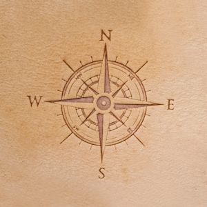 Delrin Leather Stamp: Wind Rose, compass passport traveling, leather stamps, leather tools, craft tools, emobissing tool