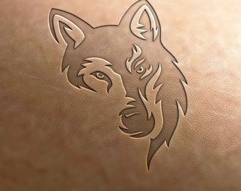 Leather Stamp (Delrin material): Wolf's head, angry wolf, leather stamps, custom leather stamp, leather tools, craft tools, embossing tools