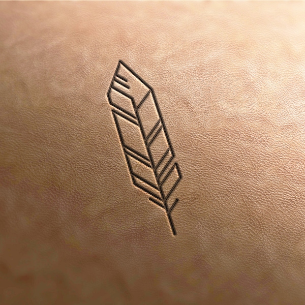 Leren stempel (Delrin), veren #1, leren stempels, leren gereedschap, leren gereedschap, knutselgereedschap, embossingtool, aangepaste leren stempel