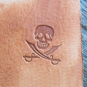 Delrin Leather Stamp: Pirate Skull, leather stamps, leather tools, leather tool, craft tool, embossing tool, custom stamp
