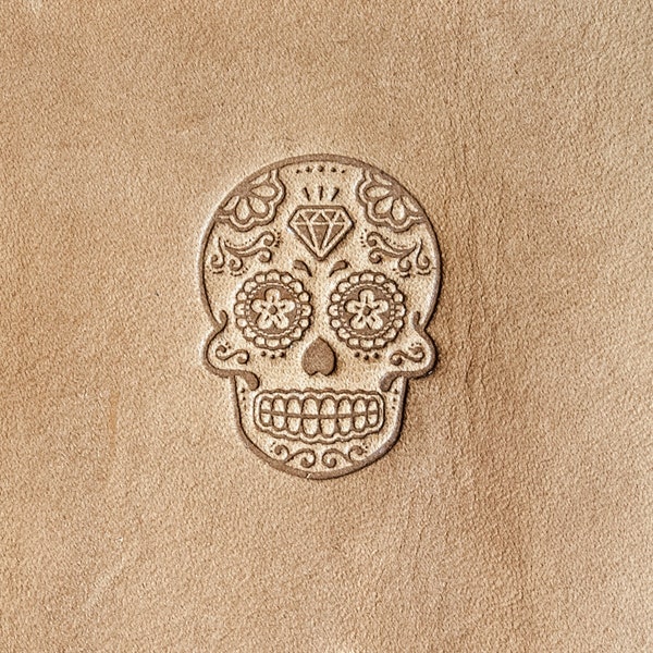 Delrin Leather Stamp: Sugar Skull #3