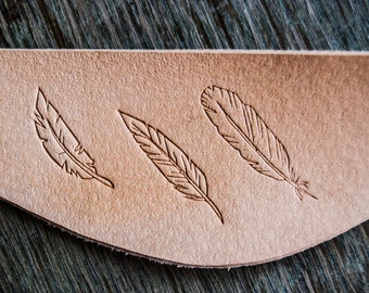 Delrin Leather Stamp: Set of 3 separate feathers