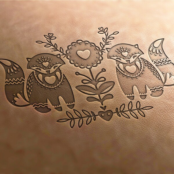 Fox Rubber Stamp Etsy