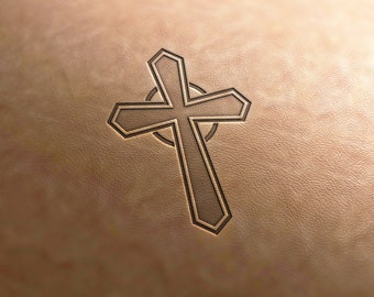 Leather Stamp (Delrin material): Cross 1, leather stamps, custom leather stamp, leather tools, craft tools, embossing tools
