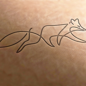 Leather Stamp (Delrin material) linear fox2, monoline fox, leather stamps, custom leather stamp, leather tools, craft tools, embossing tools