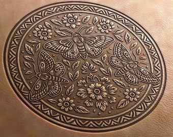 Leather Stamp (Delrin material) flower circle stamp,round decor, butterfly stamp,leather stamps, spinnaker stamp, leather tool,embossing