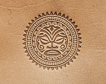 Delrin Leather Stamp: Aztec face #3