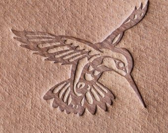 Delrin Leather Stamp Hummingbird