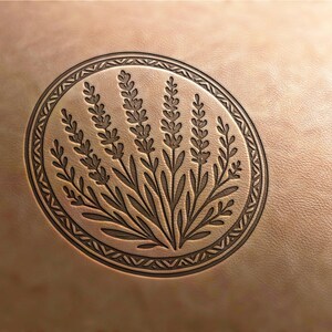 Leather Stamp (Delrin material) lavender stamp,lavender decor,lavender stencil,flower stamp leather stamps, custom stamp, leather tools, image 1