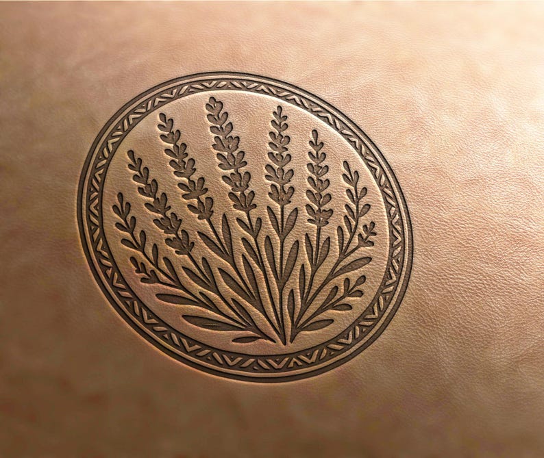 Leather Stamp (Delrin material) lavender stamp,lavender decor,lavender stencil,flower stamp leather stamps, custom stamp, leather tools, image 1