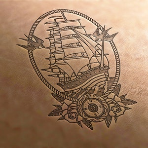 Leather Stamp (Delrin material), marine stamp, wind rose stamp, leather stamps, custom leather stamp, leather tools, embossing tools,