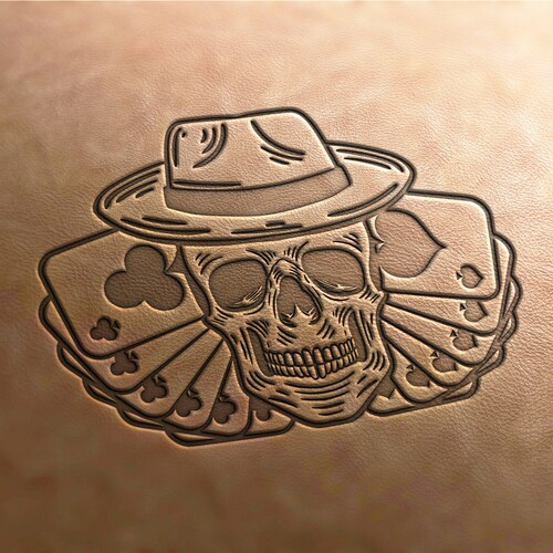 Delrin Leather Stamp Skull With Cards Leather Stamps Etsy