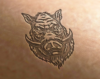 Delrin Leather Stamp: Boar #5, leather stamps, leather tools, leather tool, craft tool, embossing tool, custom stamp