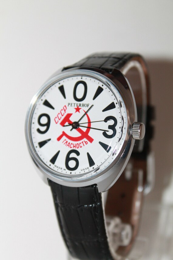 USSR Vintage men's watch RAKETA 19 jewels. watches. Big Soviet wrist watch for men. Mens dress watch 1980s. Gift for him. Collectible Watch