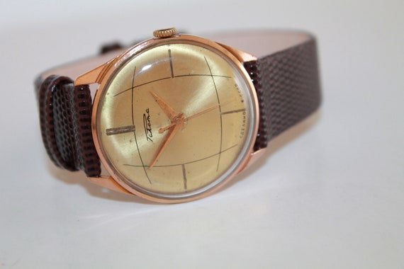 USSR Wrist Watch Rakieta-Record.Ultra Slim Gildet Watch Cal-2209. USSR 1960s. Soviet Men's Watch. Mechanical Gents Watch. Gift For Him