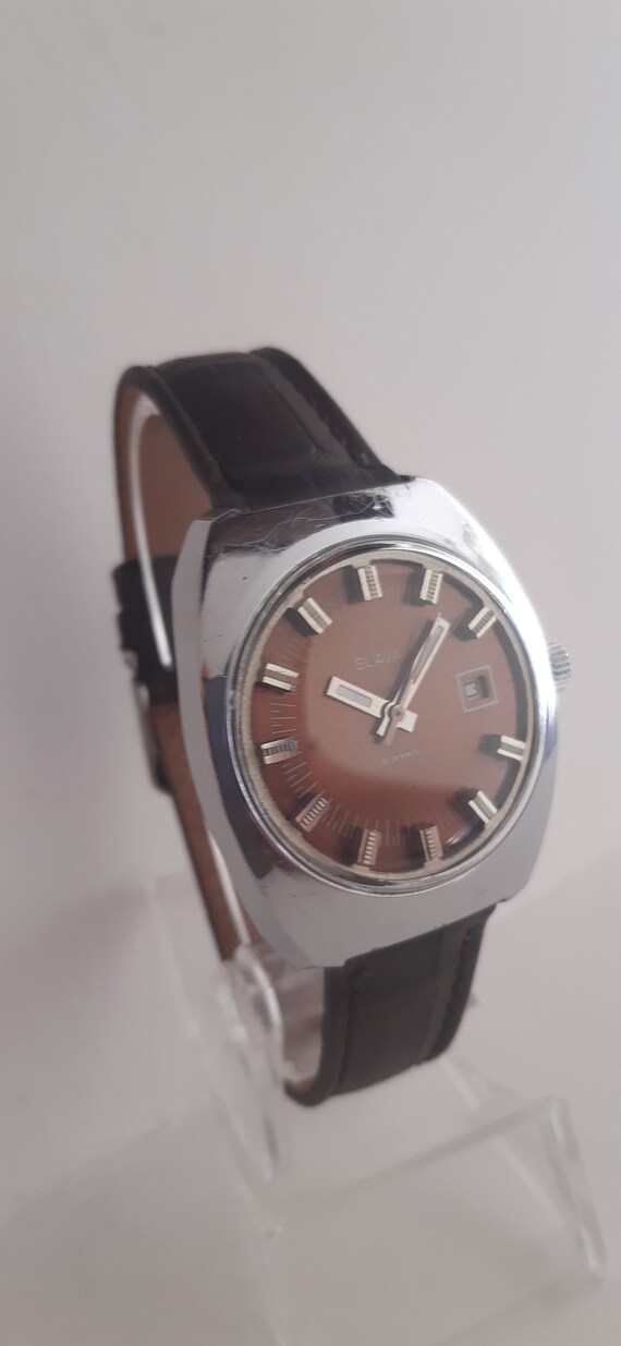 Rare Russian Wrist Watch For Men's Slava .Soviet Classic men's watch.Old USSR Era Wrist Watch 1970s.Russian Iconic Watch.