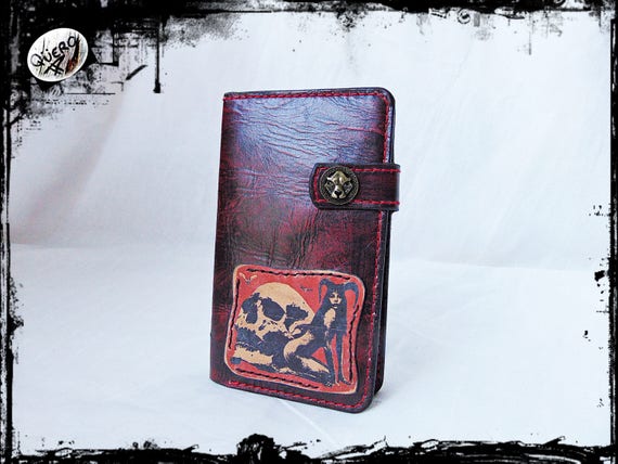 Cartera de carteras de cuero billetera de piel - Etsy España