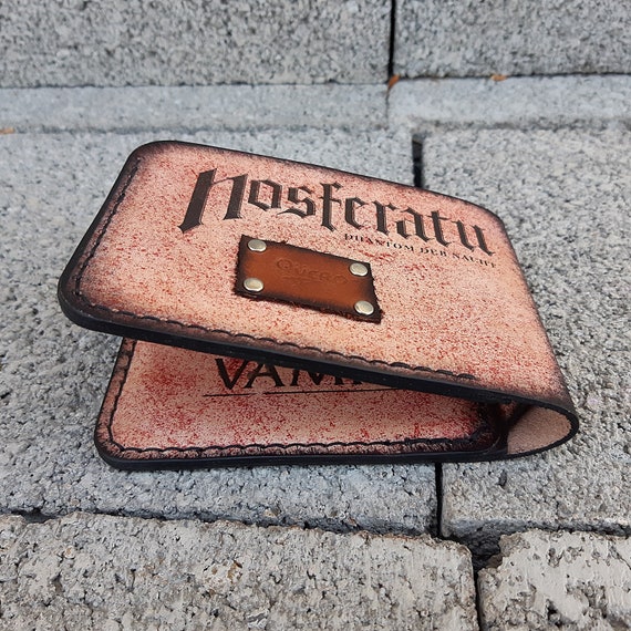 Cartera de cuero con imágenes de Nosferatu Cartera Etsy