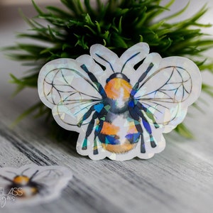 Stickers ~ Bee Sticker ~ Bumble Bee ~ Honey Bee ~ Save the Bees ~ Original Illustrations ~ Waterproof Holographic Stickers