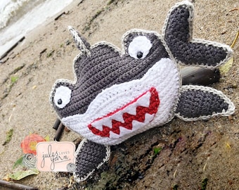 Sharkie Stuffie Pattern ~ Digital Download ~ PDF ~ Crochet DIY Shark Stuffed Animal