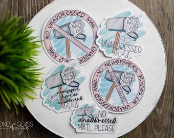 Mailbox Aufkleber: Handgezeichnetes Design (wasserfest holographisch)