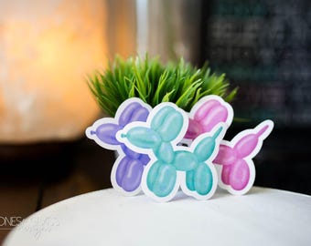 Ballon Hund Aufkleber: Handgezeichnetes holografisches Design - Wasserfester Vinylaufkleber