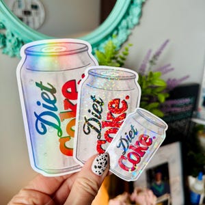 Diet Coke Sticker: Holographic Vinyl - Waterproof and Tear-Resistant image 2