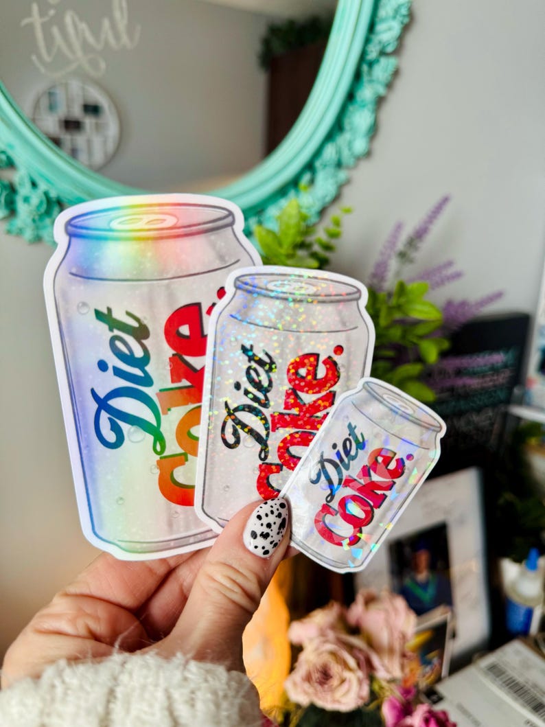 Diet Coke Sticker: Holographic Vinyl - Waterproof and Tear-Resistant image 2