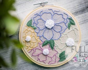 Meditative Florals Embroidery: Beginner DIY Kit