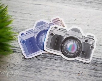 Canon AE-1 Camera SLR Sticker: Hand-Drawn Design {Waterproof Holographic}