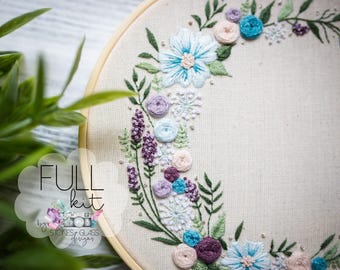 Floral Moon Embroidery : Advanced Beginner DIY Kit