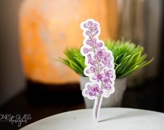 Spring Lilacs Vinyl Sticker, Waterproof Holographic (4.5" Tall)