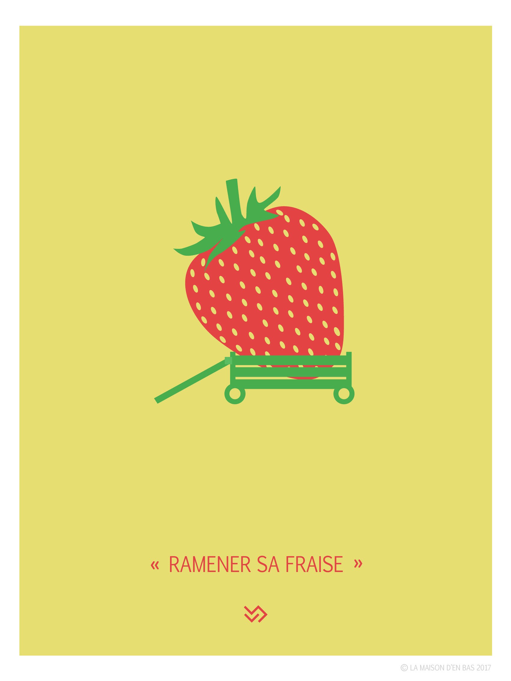 Affiche expression française Ramener sa fraise Etsy France