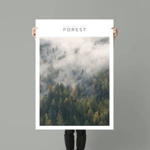 Printable Forest Art, Explore Decor, Nordic Print Design, Modern Large ...