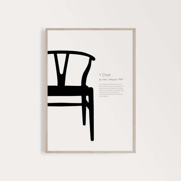 Printable Chair Wall Art Print, Chair Print Decor, Chair Art Print, Danish Modern, Danish Modern Chair, Danish Furniture, Mid-Century Modern