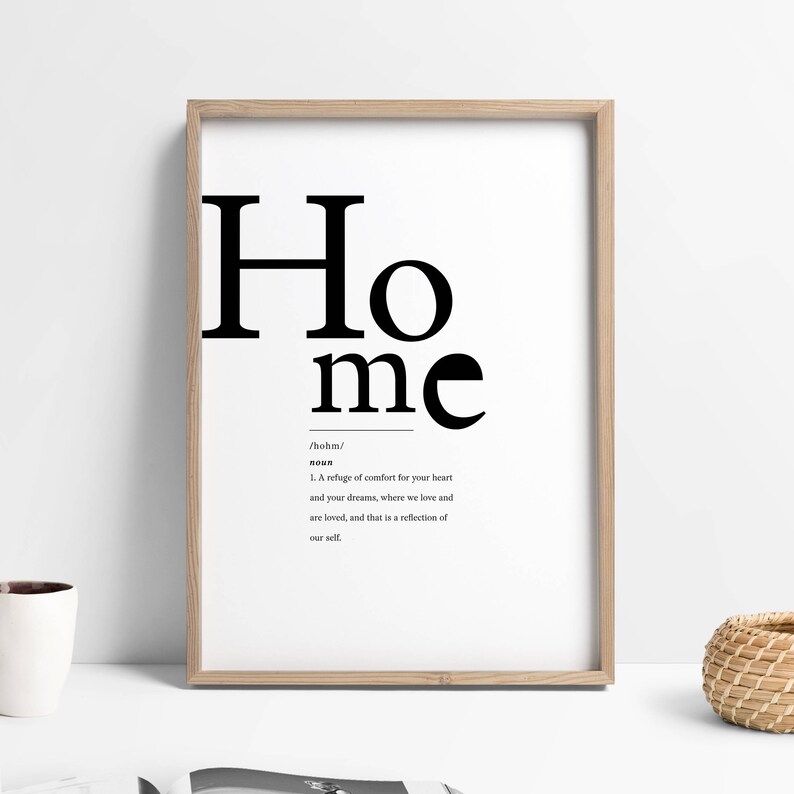 Home Definition Printable Wall Art Definition Print DIY | Etsy