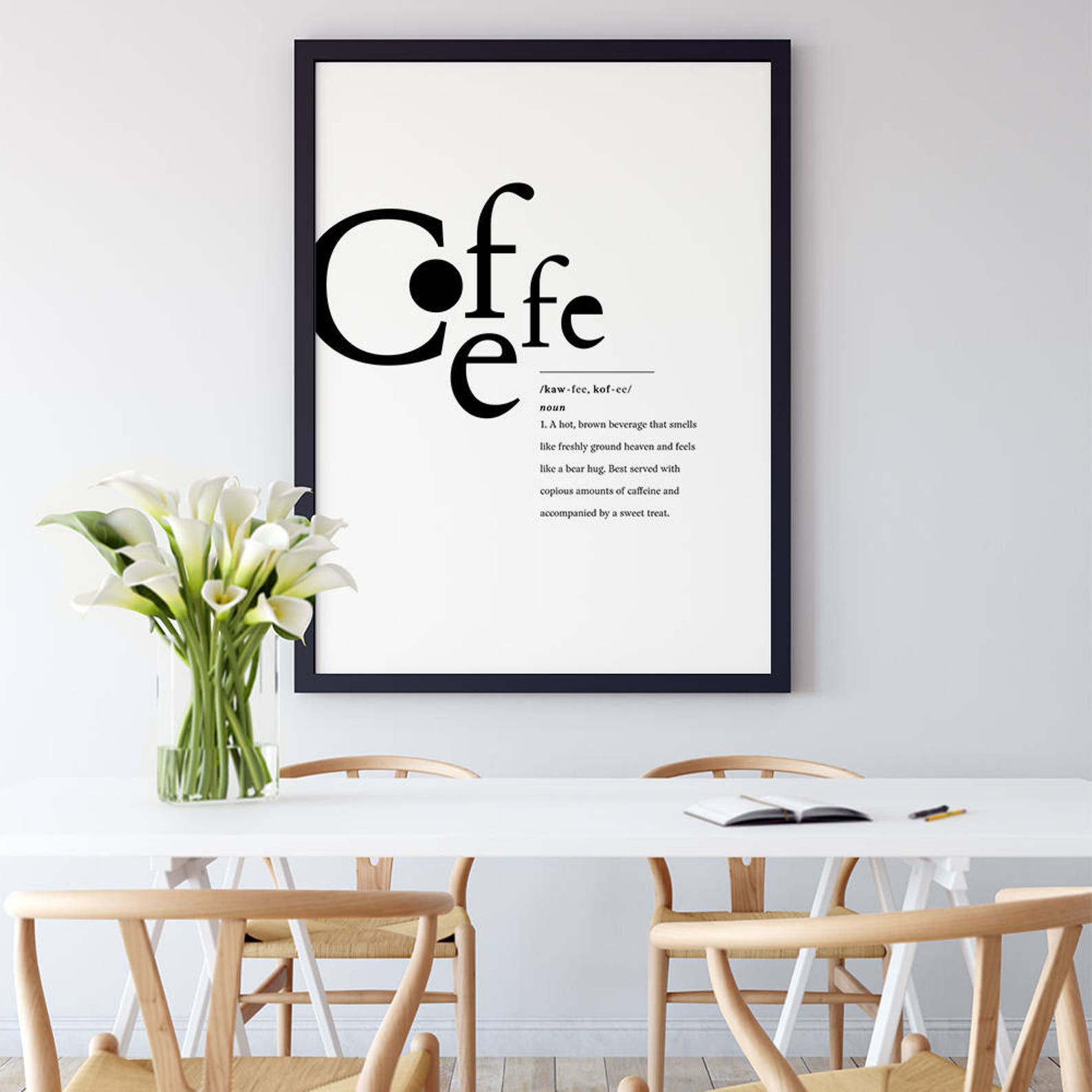 Coffee Poster Printable Wall Art Coffee Poster Art Kitchen Etsy