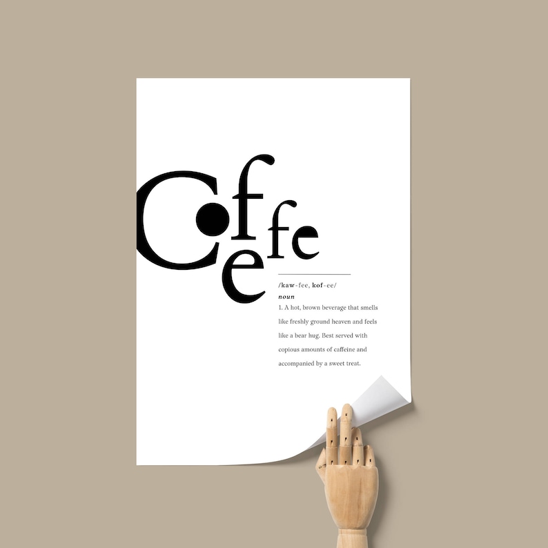 Coffee Poster Printable Wall Art, Coffee Poster Art, Kitchen Decor, Coffee Lover Poster, Funny Kitchen Art, Cute Office Decor, Nordic Print image 2