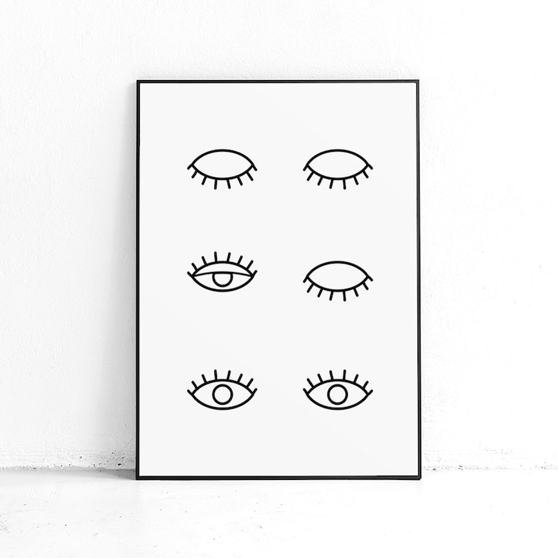 Illustration Eyes A4-A1 Poster Olle Eksell Print