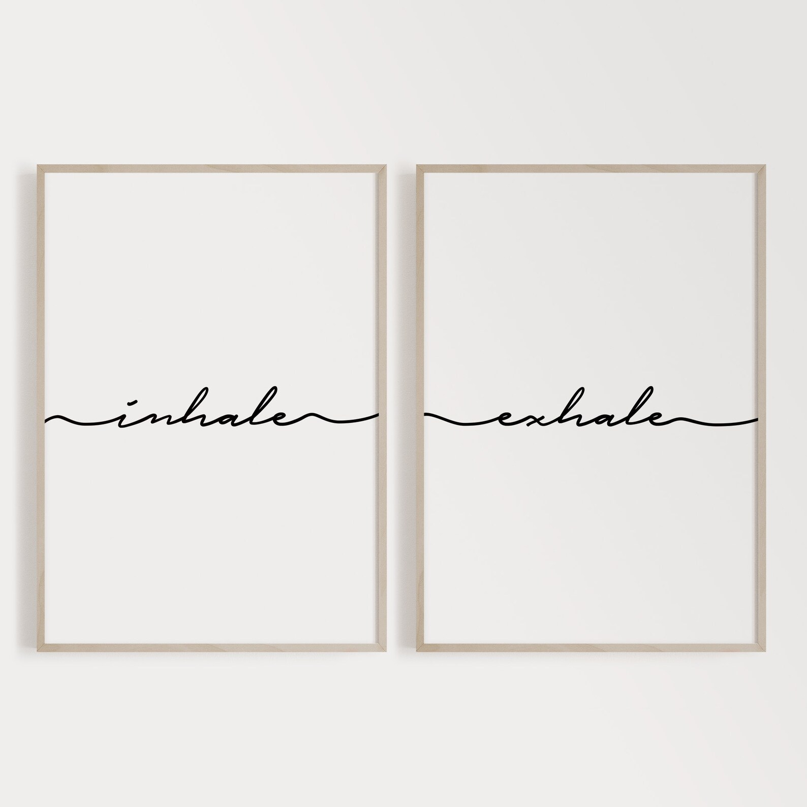 Printable Inhale Exhale Print Set of 2 Prints Yoga Art - Etsy