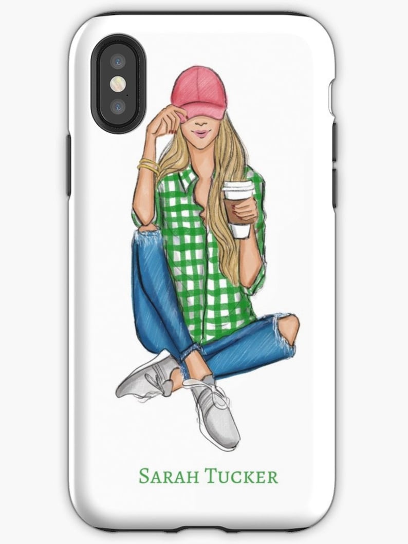 Customizable Phone Case monogrammed iPhone Case, Preppy Girl Custom iPhone Case iPhone Case Hair Color Options