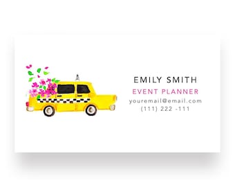 Custom Business Cards, Calling Cards - NYC Taxi with Flowers