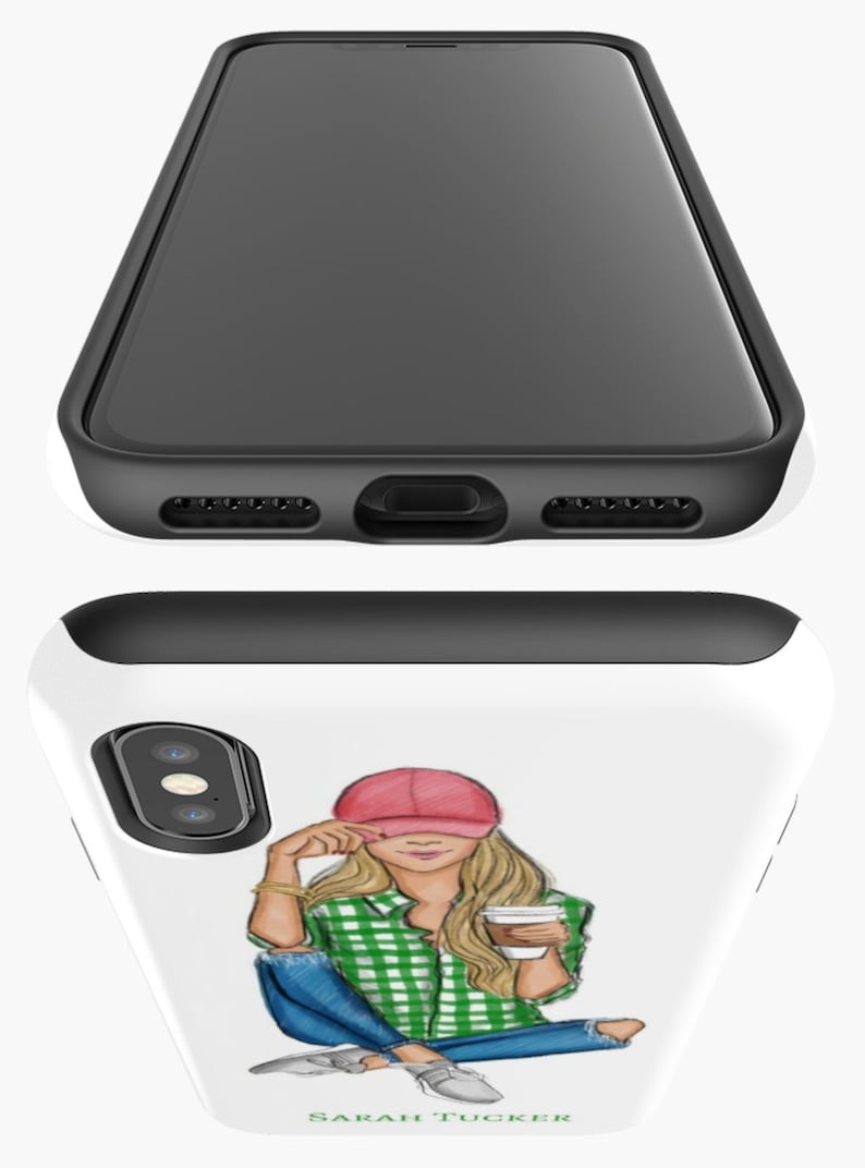 Customizable Phone Case monogrammed iPhone Case, Preppy Girl Custom iPhone Case iPhone Case Hair Color Options