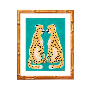 Two Leopards - Art Print. Original Art. Painting. Giclee Print. Nursery. Kids Room Art. Home Decor. Children’s Room Art. Kitchen Art.