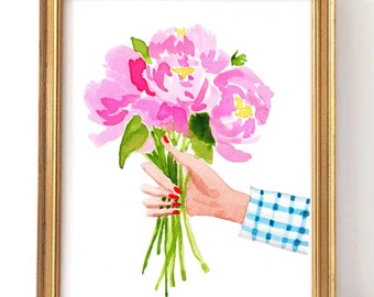 Peonies For You - Watercolor Art Print