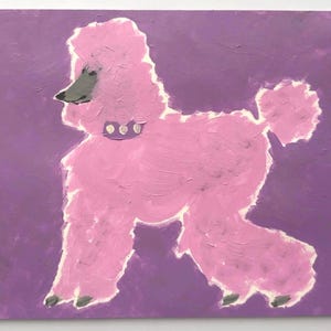 Pink Poodle 2. Original Art. Original Painting. Nursery. Kids Room Art. Home Decor. Children’s Room Art. Kitchen Art. Contemporary Art.