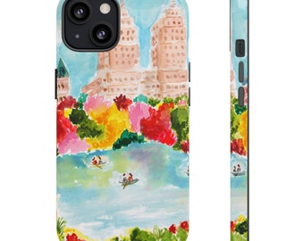 Fall in Central Park - Watercolor, NYC, Preppy, Park Ave, Upper West Side, iPhone Case (Multiple Phone Models Available)