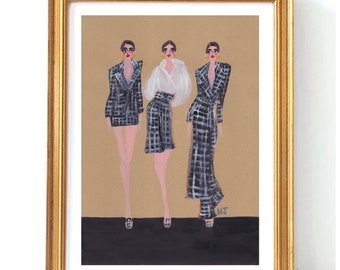 Fashion Week - Fashion Illustration, New York Art Print, HGTV, Forbes Gift Guide, Upper East Side, The Carlyle, NYC